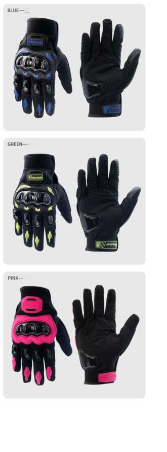 Motorcycle Riding For Men And Women, Anti Fall Electric Road Motorcycle Full Finger Touch Screen, Four Season 3D Gloves_autovado.com
