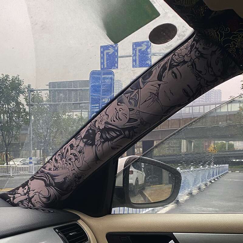 JDM Prajna Geisha AB Pillar Self-adhesive Back Adhesive Patch, Hand-painted Color Change Interior Decoration Patch_autovado.com