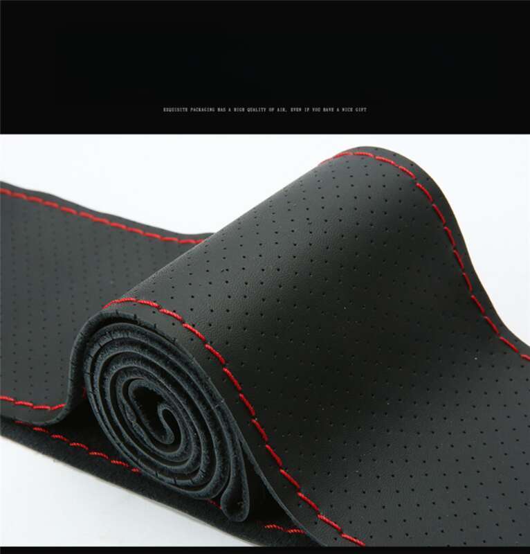 Head Layer Cowhide Hand Sewn Steering Wheel Cover For Buses, All-season General Vehicles, Genuine Leather Handle Covers_autovado.com