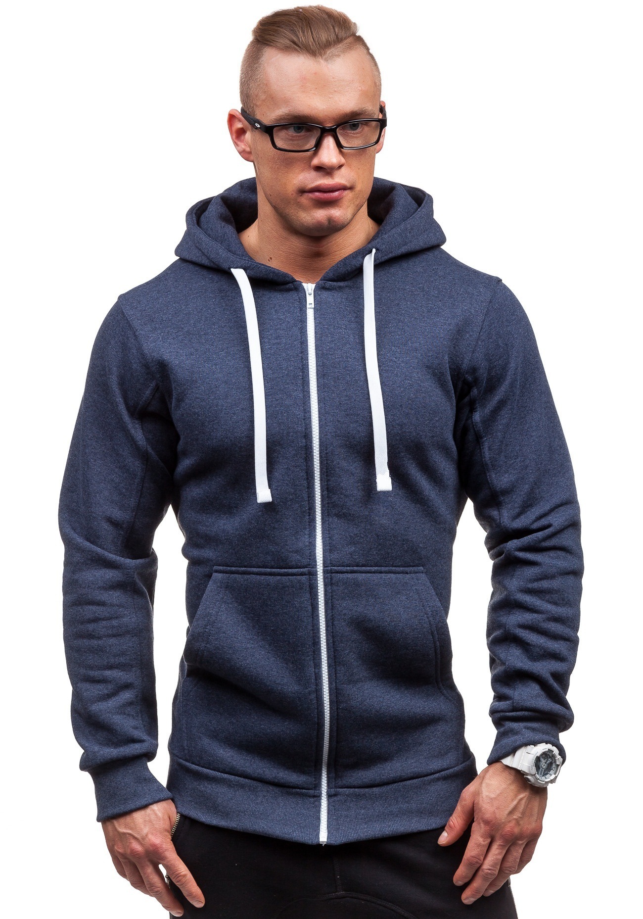 Men's Clothing supply spring and autumn men's hooded solid color slim sweater cardigan long sleeved jacket men ZW08_autovado.com