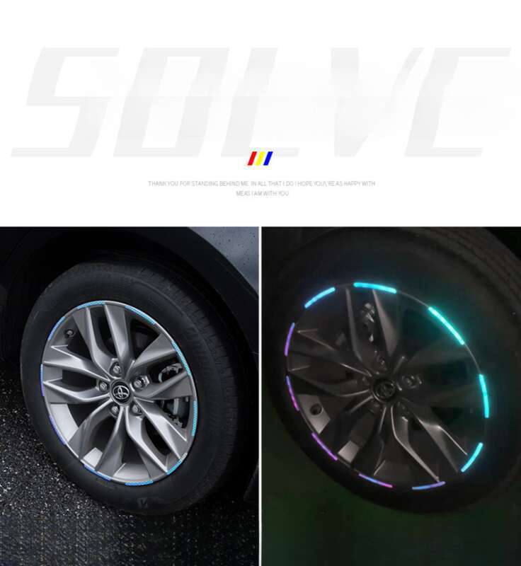 Car Wheel Hub Reflective Seven Color Laser Luminous Tire Anti-collision Sticker With Personalized Creativity, Motorcycle_autovado.com