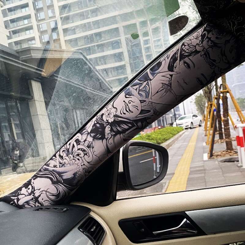 AB Pillar Self-adhesive Back Adhesive Tattoo Flower Arm Personalized Hand-painted Beauty Color Change And Interior_autovado.com