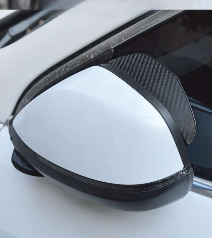 Car Mirror With Shield, Thickened Visor, Carbon Fiber Texture Rearview Mirror, Rain Shield_autovado.com
