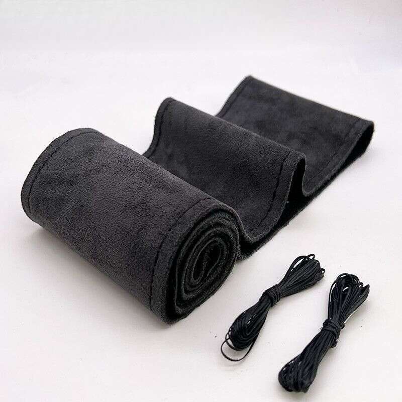 Car Steering Wheel Hand Sewn Suede, All Season Universal Plush Cover, Anti Slip And Sweat Absorbing Handle Cover_autovado.com