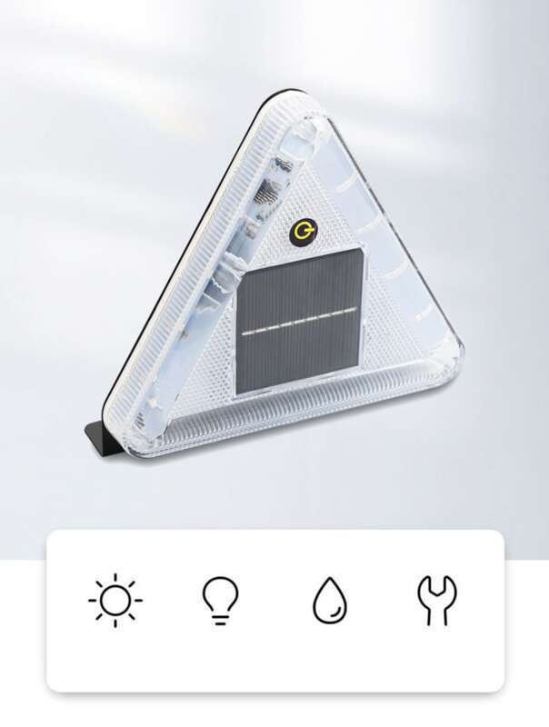 Automotive LED Solar Powered Triangle Trailer Anti Rear End Collision Light, Truck Night Flashing Warning Light_autovado.com