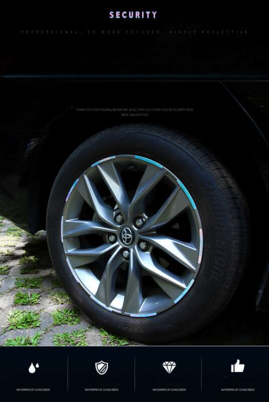 Car Wheel Hub Reflective Seven Color Laser Luminous Tire Anti-collision Sticker With Personalized Creativity, Motorcycle_autovado.com