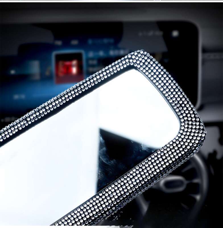 rearview Mirror? Set Creative Personality Cute Diamond Inlaid Car Mirror Decorative Products For Women_autovado.com