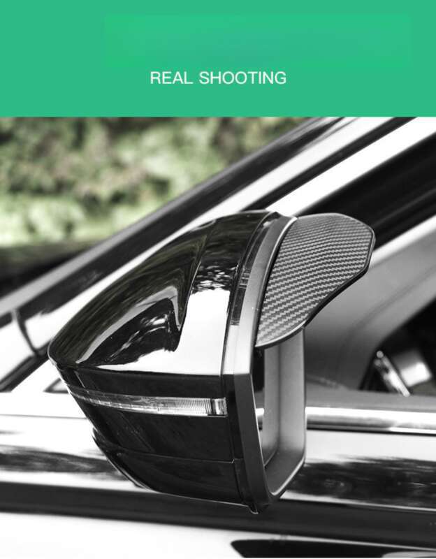 New Carbon Fiber Car Rearview Mirror Eyebrows (2-piece Set), One Pair Of Reverse Mirrors, Sun And Rain Shields_autovado.com