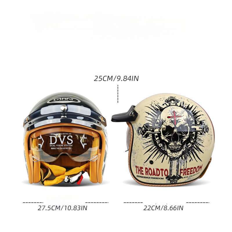 New 3/4 Motorcycle DOT Certified 3C Electric Vehicle Helmet With Built-in Lens C500_autovado.com