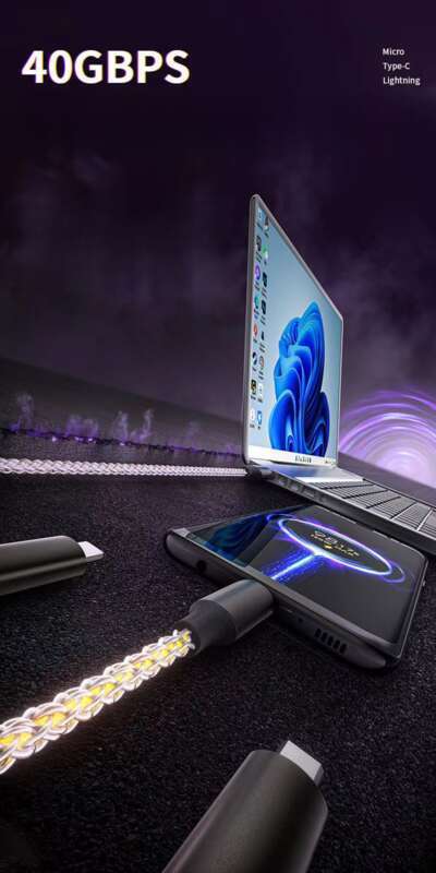 6A Super Fast PD Colorful Luminescent Data Cable Typec To Charging Wire Three In One Machine Vehicle RGB_autovado.com