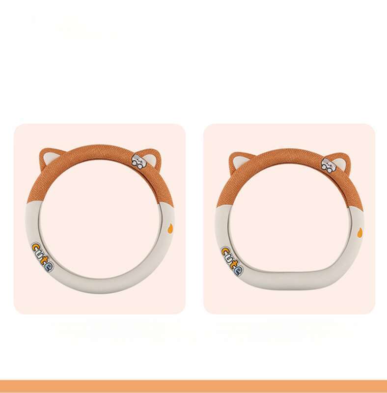 Cute New Steering Wheel Cover Summer Cotton And Breathable Four Seasons Universal Cartoon Comfortable Car Interior_autovado.com