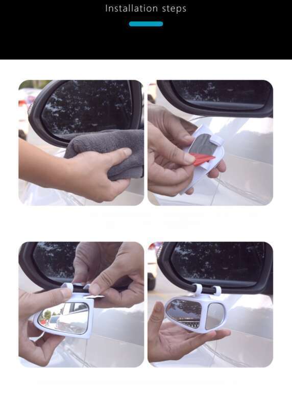 Reverse Rearview Auxiliary True Glass Mirror 360 Degree Rotatable Front And Rear Wheels Visible High-definition Blind_autovado.com