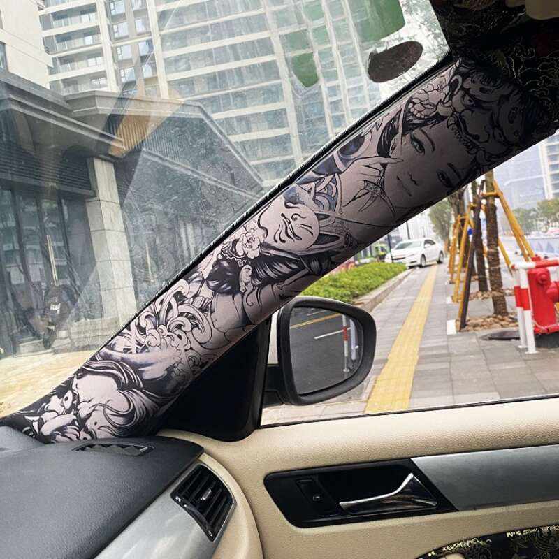 AB Pillar Self-adhesive Back Adhesive Tattoo Flower Arm Personalized Hand-painted Beauty Color Change And Interior_autovado.com