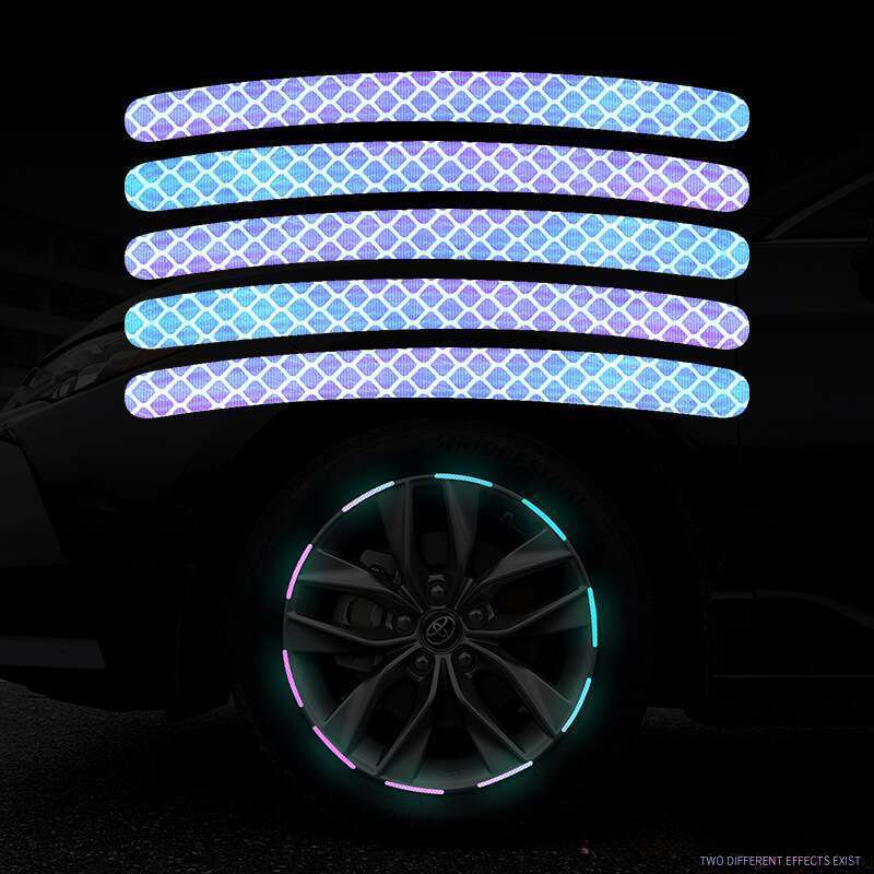 Car Wheel Hub Reflective Seven Color Laser Luminous Tire Anti-collision Sticker With Personalized Creativity, Motorcycle_autovado.com