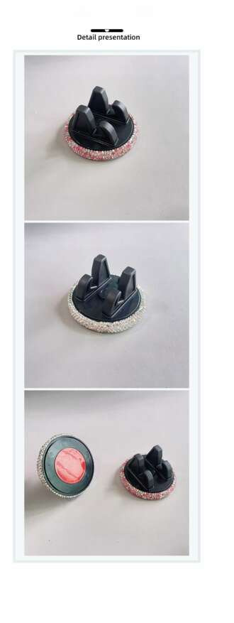 Diamond Studded Phone Holder For Cute Women, Horizontal And Vertical Screens, Center Console, Car Navigation Support_autovado.com