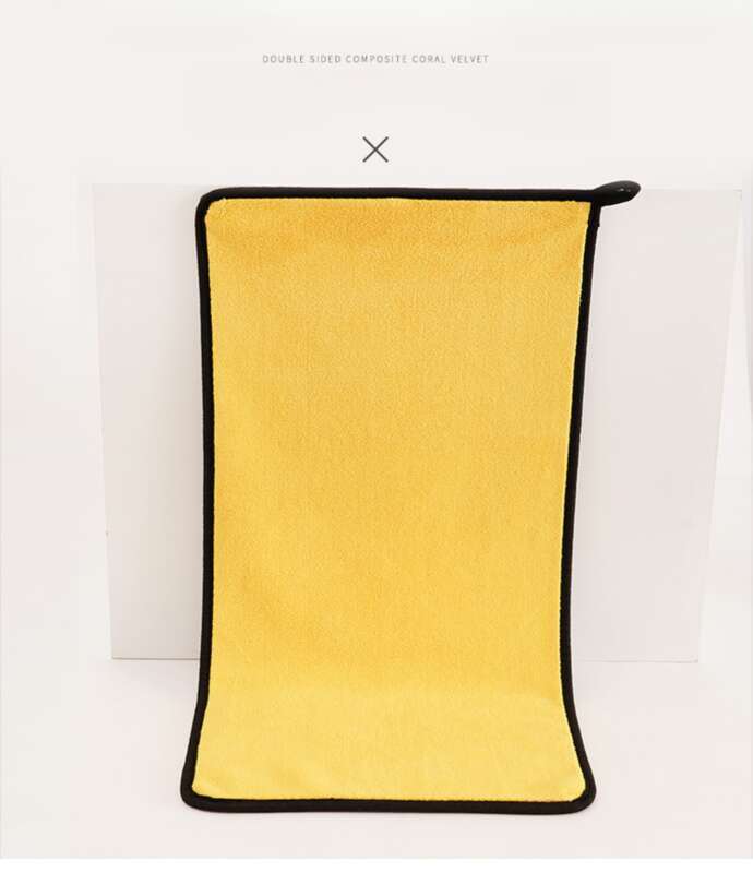 Car Wash Thickened Absorbent Coral Fleece Car Towel, Dual Color Double-sided High-density Household Cleaning Cloth_autovado.com