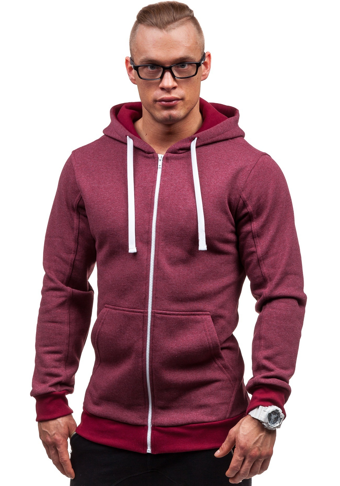 Men's Clothing supply spring and autumn men's hooded solid color slim sweater cardigan long sleeved jacket men ZW08_autovado.com