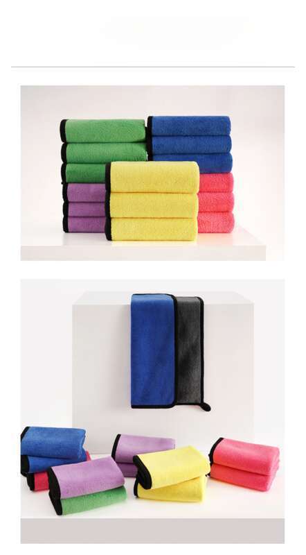 Car Wash Thickened Absorbent Coral Fleece Car Towel, Dual Color Double-sided High-density Household Cleaning Cloth_autovado.com