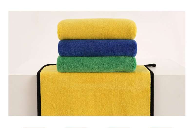 Car Wash Thickened Absorbent Coral Fleece Car Towel, Dual Color Double-sided High-density Household Cleaning Cloth_autovado.com