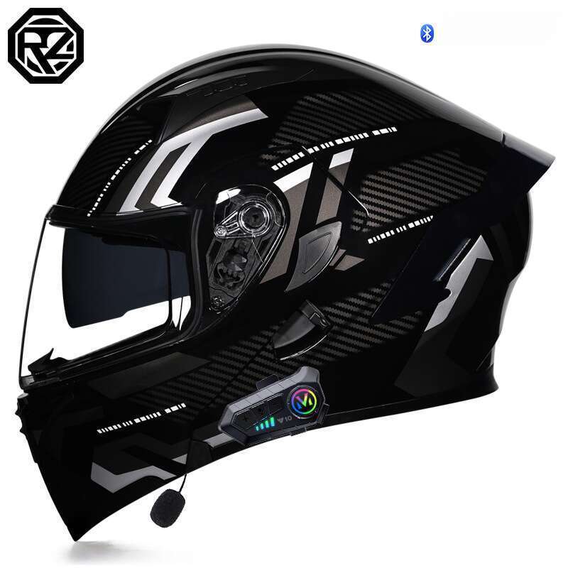 Orz Men's Women's Personalized Bluetooth Full Helmet Electric Car Motorcycle Four Seasons And Winter Warm Helmets_autovado.com