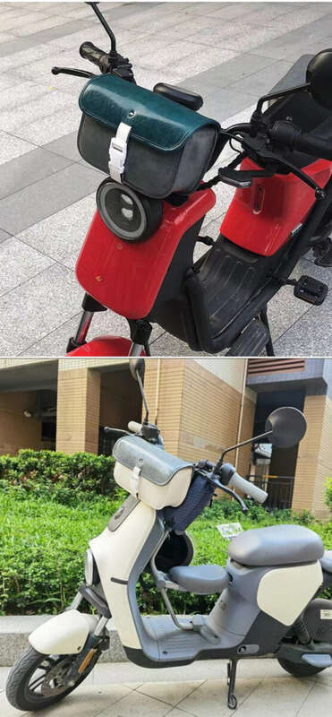 Electric Scooter Front Cargo Pocket Decoration Accessories Motorcycle Leather Hanging Bag Waterproof Yadi No. 9 Emma_autovado.com