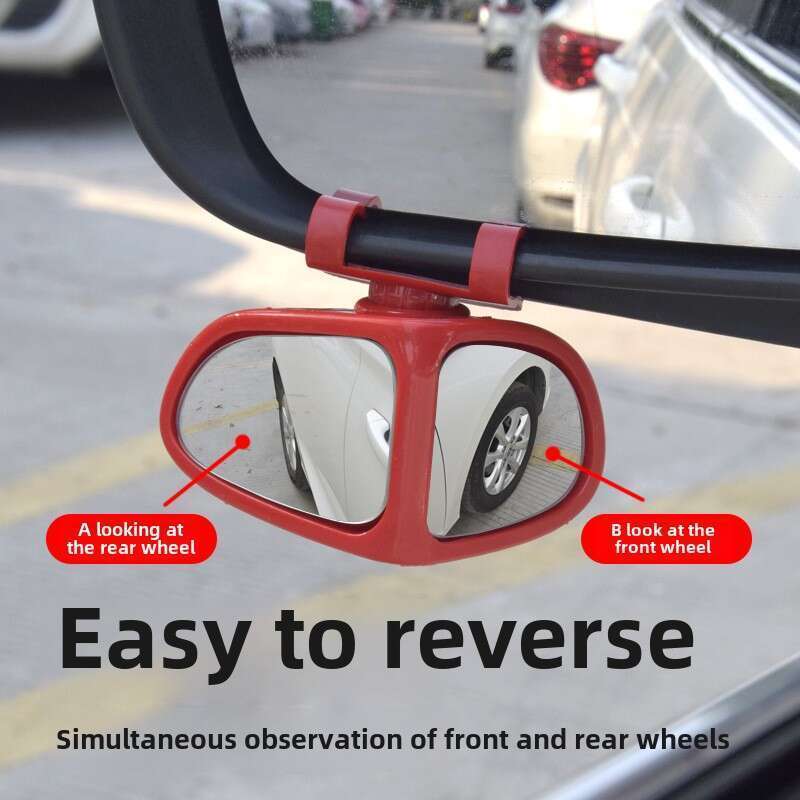 Reverse Rearview Auxiliary True Glass Mirror 360 Degree Rotatable Front And Rear Wheels Visible High-definition Blind_autovado.com