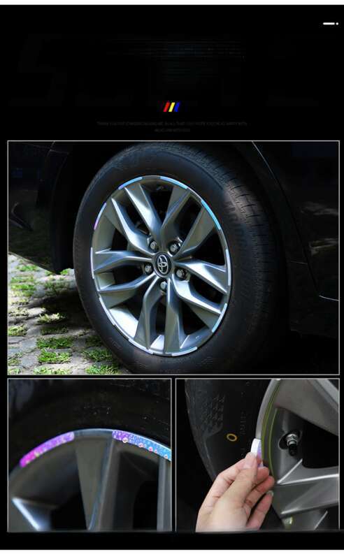 Car Wheel Hub Reflective Seven Color Laser Luminous Tire Anti-collision Sticker With Personalized Creativity, Motorcycle_autovado.com