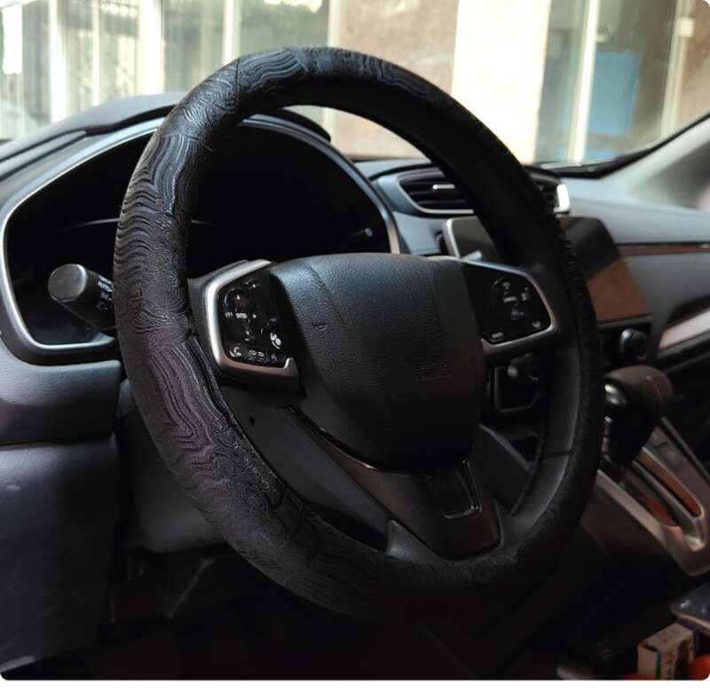 JDM Steering Wheel Woven Brocade Embroidery Black Four Season Universal China-Chic Anti-skid Handlebar Cover_autovado.com
