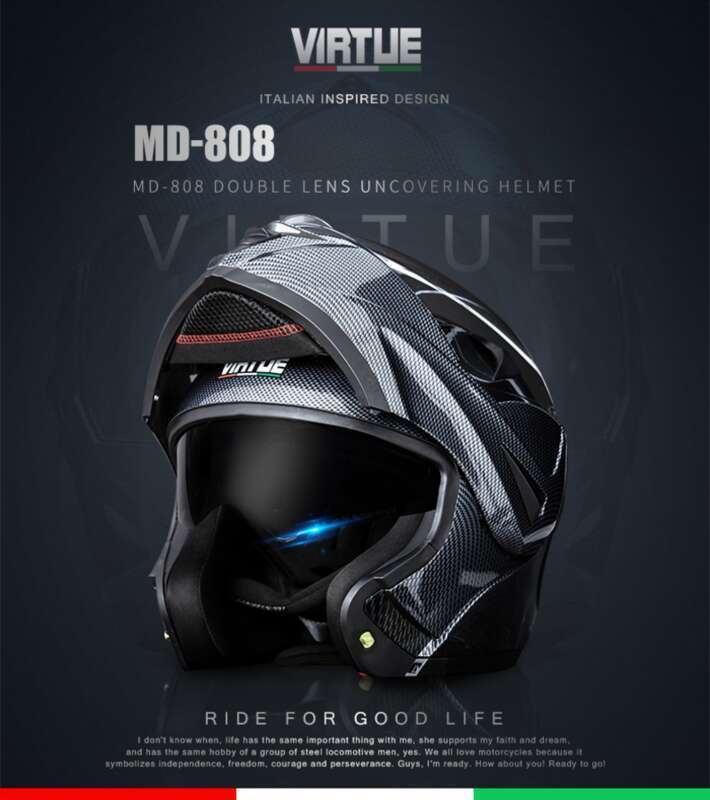 Specially Designed VIRTUE Electric Motorcycle Bluetooth Men's Exposed Helmet, Running Helmet Can Be Made Into New_autovado.com