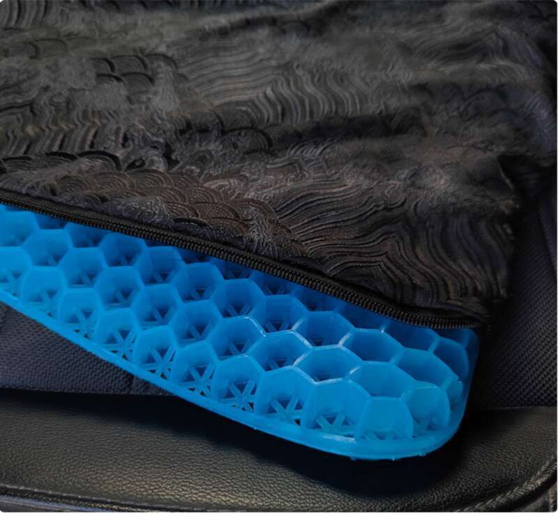 JDM Black Interior Bone Ice Silk Latex Waist Pillow Four Seasons Universal Seat Cushion_autovado.com